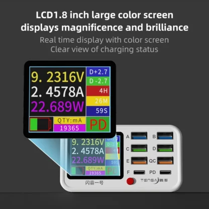 Multi functional 8-port USB Wireless Fast Charging Station Visual Current Detection Charger For Mobile Phone iPad Flash Charging - Image 4