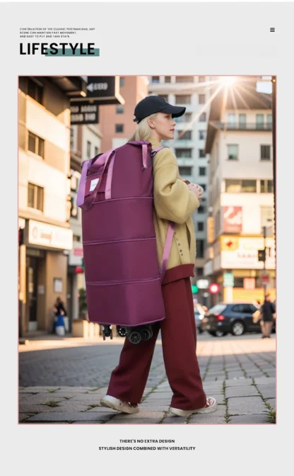 Travel bag, backpack large-capacity disassembly universal wheel storage bag, duffel bag portable multi-layer checked  with wheel - Image 16