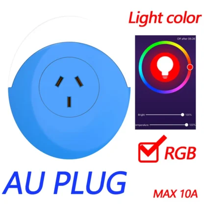 Tuya Wifi Smart Night Light Plug EU AU UK US Adapter Color LED Light Homekit Socket Voice Control Works with Alexa Google Home - Image 2