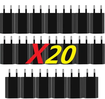 20Pcs Universal 5V 1A USB Wall Travel Charger Head Power Adapter Portable  EU Plug  Charging  For Mobile Phone MP3 7 8 Xs - Image 7