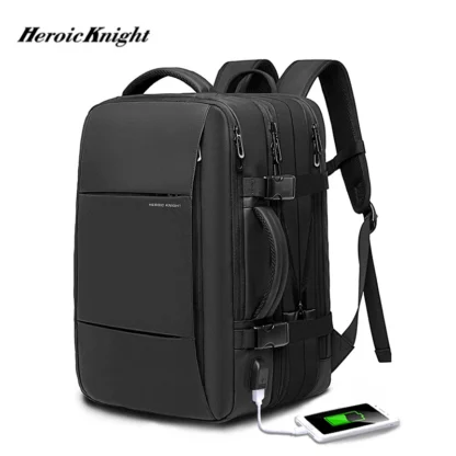 Heroic Knight Travel Backpack Men Business Backpack School Expandable USB Bag Large Capacity 15.6 Laptop Waterproof Backpack Bag - Image 7
