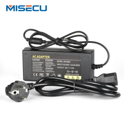 Misecu 52V 2.5A Power Supply AC 100-240V Power Adapter wall charger DC 5.41mm EU/AU/UK/US Plug For Security CCTV POE NVR - Image 9