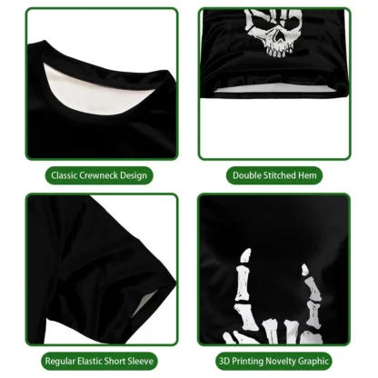 New Men's Gothic Skull Graphic T-shirts Youth Oversized Personalized Y2K Clothes Unisex Streetwear Soft 100% Cotton Short Sleeve - Image 4