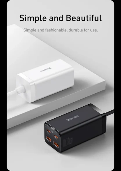 Baseus GaN3 100/ 65W Desktop Charger Quick Charge QC 3.04.0 USB C Type C Phone Charger For iPhone15 Huawei Xiaomi MacBook Laptop - Image 27