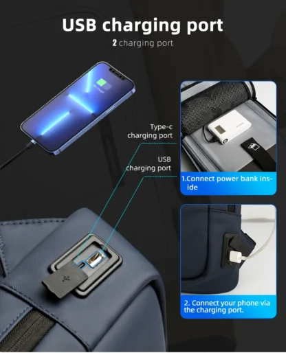 HK Slim Backpack For Men 15.6 Inch Laptop Bags Waterproof Minimalist Business Backpack With USB Charging Casual Travel Work Bag - Image 17