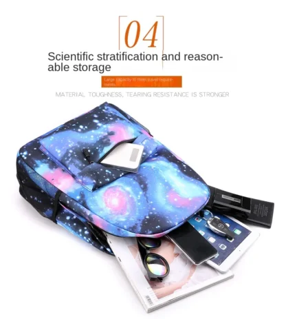 Ronaldo print student schoolbag 3-piece set youth backpack pencil case shoulder bag set - Image 35