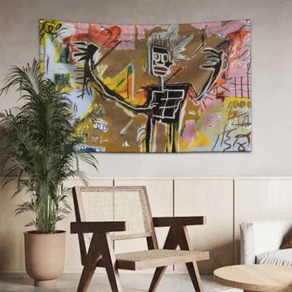 Art Graffiti J-Jean-M-Michel B-BasquiatS Flag Polyester Digital Printing Banner for Wall Art Out Door Decoration With Grommets - Image 10