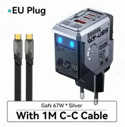 WEKOME Robot 67W GaN Fast Charger Type C Quick Charge QC4.0 PD3.0 PPS Fast USB Charger for iPhone Samsung Xiaomi Tablets Macbook - Image 7