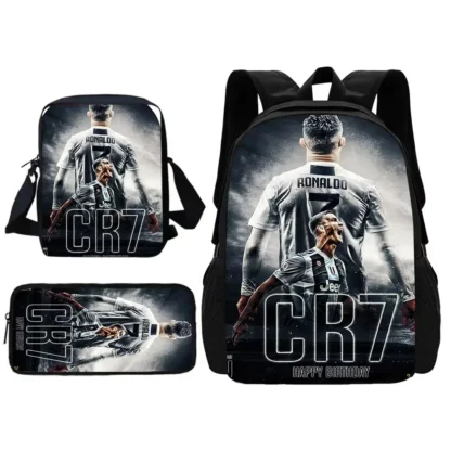 Football CR7 Child School Backpack With Shoulder Bag Pencil Bags School R-Ronaldos Bags for Boys Girls Best Gift - Image 17