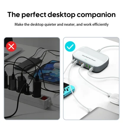 200W Desktop Charging Station FCP AFC Multiple Ports USB Fast Charger For iPhone Samsung Huawei XiAOMI Ipad Macbook PD Charger - Image 5