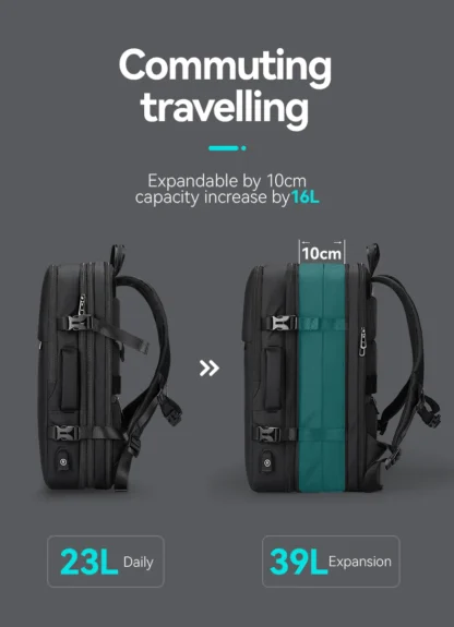 MARK RYDEN Large Travel Backpack Men Multi-functional 39L Expandable Airline Approved 17.3inch Laptop Backpack Ykk Zipper - Image 13