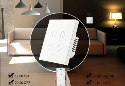 Tuya Smart Life WiFi Wall Touch Button 220V AC Light Switch for Lamp 1 2 3 4 Gang APP Voice Remote Control EU UK Europe Standard - Image 23