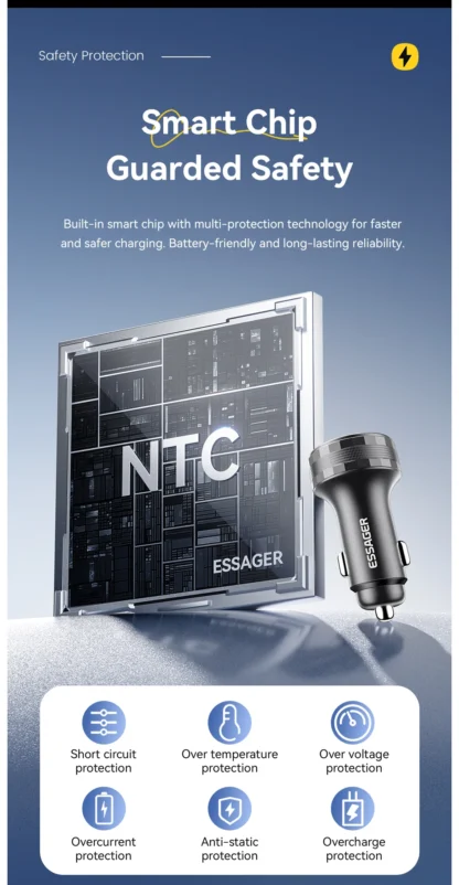Essager 108W 3Ports USB Car Charger Digital Dispaly PD3.0 Fast Charging Quick Charge 3.0 Adapter for iPhone 16 15 Xiaomi Samsung - Image 14