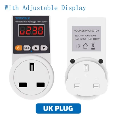 Automatic Voltage Protector Socket AC 220V 16A Adjustable Power Surge Protector Universal/US/EU/UK Plug Voltage Safe Protector - Image 9