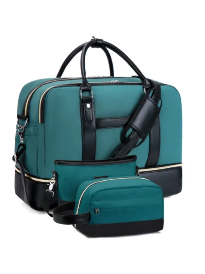 Large Capacity Travel Bag Handbag Tote Travel Bag Shoulder Weekend Bag with Shoe Compartment Breathable Travel Night Bags - Image 12