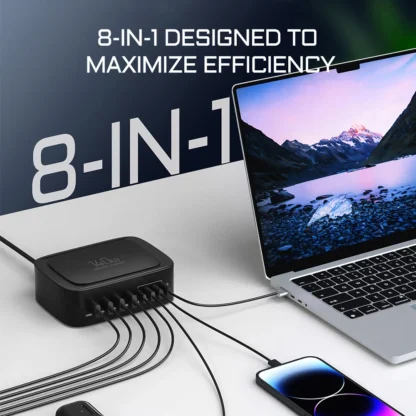 140W 8-Port Multi USB Charger QC3.0 PPS USB C Fast Charger Station For MacBook Laptop Pro Phone iPhone 14 13 Cellphone Charger - Image 7