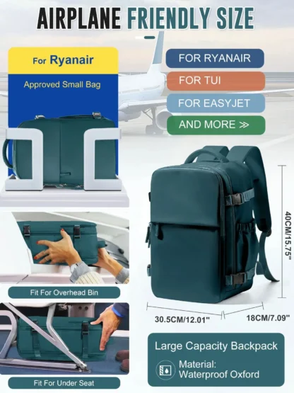 Aviation Backpack Wizzair 40x30x20 Air Vacuum Storage Bags With Travel Backpack for Men Women，Ryanair Notebook Backpack for Work - Image 2