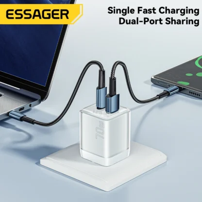 Essager 70W GaN Type C Charger For iPhone 16 15 14 Pro Max MacBook QC4.0 PD3.0 PPS 45W Fast Charging Charger For Samsung Travel - Image 4