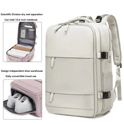 Girls' short distance business travel backpack, large capacity leisure travel backpack, multi compartment computer backpack - Image 10