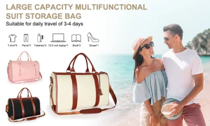 Suit Storage Bag Travel Women PU Folding Travel Bag Large Capacity Hand Luggage Bag Multi Function Waterproof Travel Organizer - Image 12