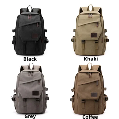 High Quality Canvas Men Backpack Large Capacity School Bags for Teenage Boys Anti-theft Travel Backpack Shoulder Bag - Image 11