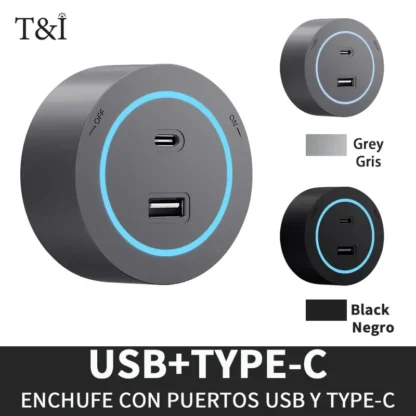 US UN/USB Type-C  Wall power rail socket, kitchen aluminum expansion socket 40cm 50cm, built-in socket on countertopus - Image 14