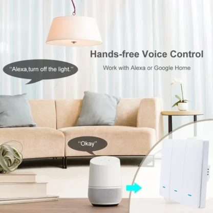 ZigBee Tuya Wall Light Switch Wireless Remote Smart Home Life APP Push Button with no Neutral 2 3 Way UK EU On Off 1 2 3 Gang - Image 5