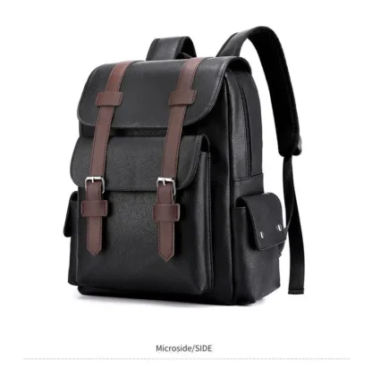 Large Capacity Soft PU Leather Backpack for Casual Business Travel - Image 31