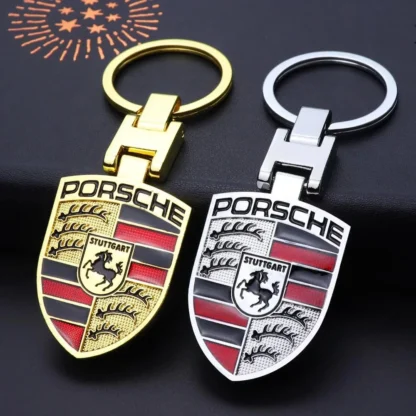Car Emblem Keychain H Buckle Double-sided Key Ring For Porsche Cayenne Panamera Macan 911 718 Taycan Boxster Cayman 918 Pajun - Image 3