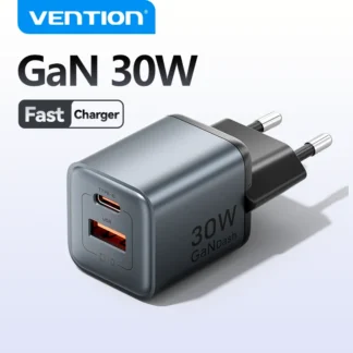 Vention 30W GaN Charger PD Fast USB Type C Charger USB C PD3.0 QC3.0 Quick Charging For iPhone 16 15 14 Pro Mobile Phone Charger