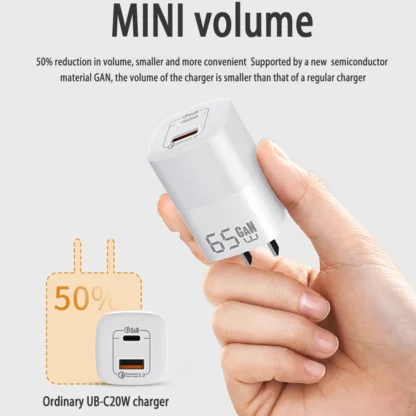 UGOURD PD 65W GaN Fast Charger Power Adapter With USB A and Type C Quick Charge UK EU US Plug For iPad MacBook Air Laptop iPhone - Image 5
