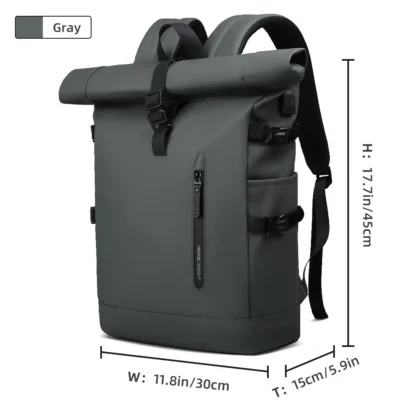 HK Expandable Travel Backpack Men Large Capacity Waterproof 15.6” Laptop Bag Hiking Rucksack Cycling Daypack Bag with USB Port - Image 10