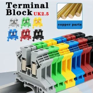 20/50/100Pcs UK - 2.5B Din Rail Terminal Block Electrical Conductor Universal Screw Connection Terminal Strip 2.5mm²