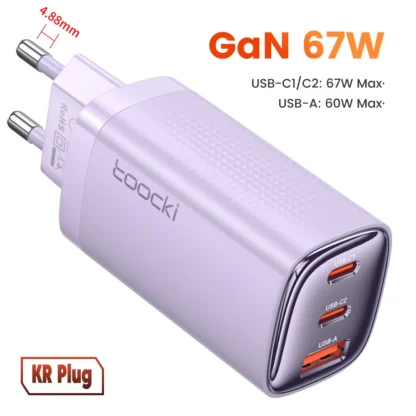 Toocki 67W GaN USB Type C Charger Digital Display 65W 45W PPS PD QC4.0 Quick Charge For Macbook Laptop IPAD Tablet iPhone 15 14 - Image 8