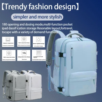 Customized commuting large capacity backpack with dry and wet separation storage, mommy travel bag, short distance business trip - Image 2