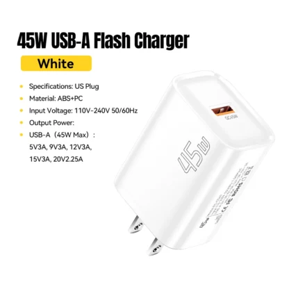 Essager 45W USB A Charger Flash Charge QC3.0 FCP SCP Fast Charging for Samsung Huawei Xiaomi iPad MakBook Tablet Phone Charger - Image 12