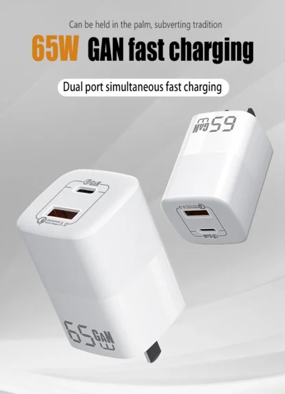 UGOURD PD 65W GaN Fast Charger Power Adapter With USB A and Type C Quick Charge UK EU US Plug For iPad MacBook Air Laptop iPhone - Image 13