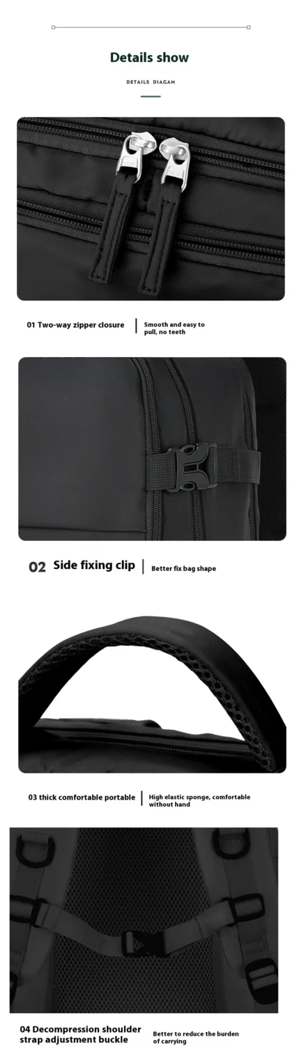 Customized commuting large capacity backpack with dry and wet separation storage, mommy travel bag, short distance business trip - Image 32