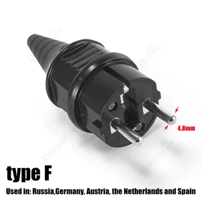 EU Plug Adapter Male Female Replacement Rewireable Schuko Electeical Socket Converter Adaptor Cord Connector Detachable Plug - Image 13