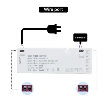 AC 220V to DC12V/24V LED Cabinet Light Power Supply 24W-200W EU/AU/UK Plug for Closet/Wardrobe/Light Strip with DuPont Port - Image 14
