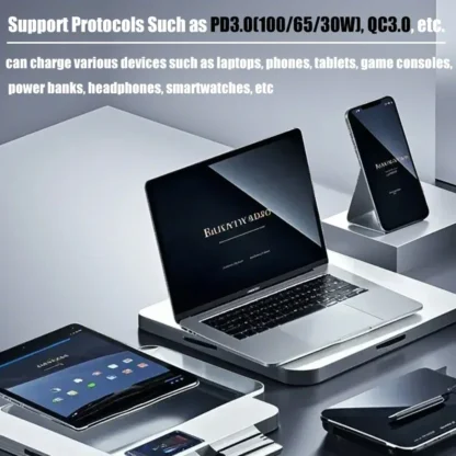 500W GaN Charger Multi-port Desktop Charging Station For Laptops Tablets USB Type C Fast Charge For iPhone 15/Samsung/iPad Pro - Image 2