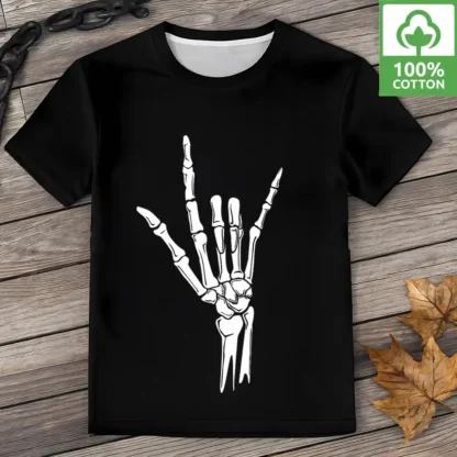New Men's Gothic Skull Graphic T-shirts Youth Oversized Personalized Y2K Clothes Unisex Streetwear Soft 100% Cotton Short Sleeve - Image 12