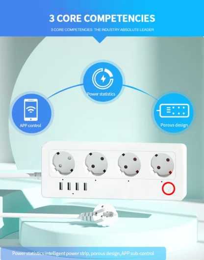 10A/16A wifi Power Strip Tuya Smart Plug Power Strip Extension Cord Smart Home EU Socket Work with Alexa - Image 12