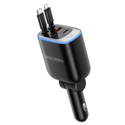 Rocoren 4 IN 1 Retractable Car Charger Mobile Phone 2C+L+A For iPhone Fast Charge Cord for iPhone 16 15 14 13 12 Samsung Xiaomi - Image 7