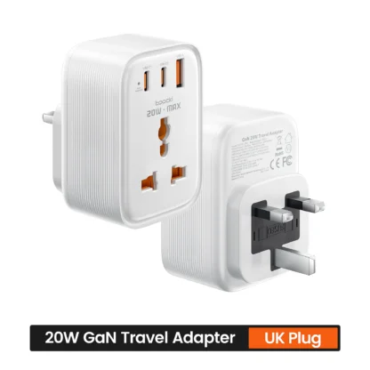 Toocki 20W Fast Charging Travel Adapter 4-in-1 Universal AC Outlet GaN USB Charger Multi Socket DE UK US IN Plug For Home Travel - Image 8