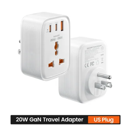 Toocki 20W Fast Charging Travel Adapter 4-in-1 Universal AC Outlet GaN USB Charger Multi Socket DE UK US IN Plug For Home Travel - Image 9