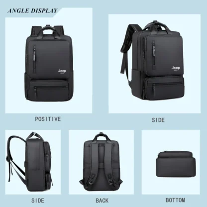 JEEP BULUO Trend Casual High Capacity Feature Backpack Computer New Men's Bag 15 inches Laptop Travel Nylon Bags For Man - Image 6