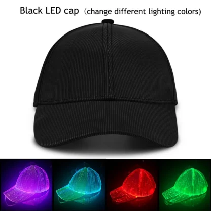 Fashion LED Light Fiber Optic Glowing Baseball Cap Bar Dance Glowing Hip Hop Couples Outdoor Wear Performance Props - Image 10