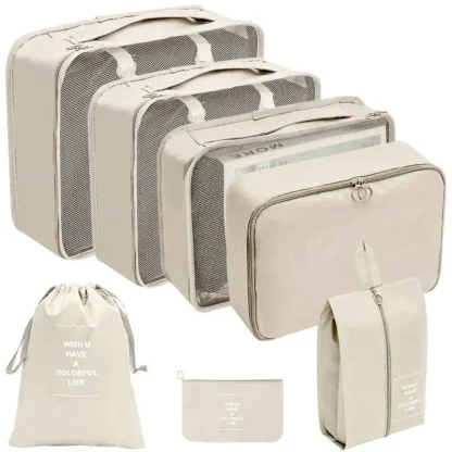 8-piece Set Travel Bag Organizer Clothes Luggage Travel Organizer Blanket Shoes Organizers Bag Suitcase Pouch Packing Cubes - Image 7