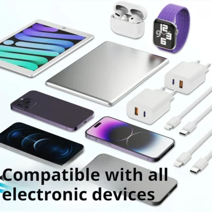 2Pack 20W Fast Charger iPhone Dual Port A/C Fast Charging Adapter with 6FT USBC to Lightning Cable for iPhone 14/13/12/11/XS/XR - Image 4